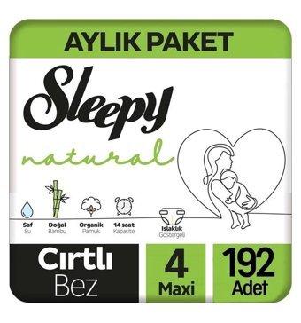 Sleepy Natural 4 Numara Bantlı Bebek Bezi 2x96'lı