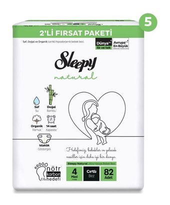 Sleepy Natural 4 Numara Bantlı Bebek Bezi 410'lu