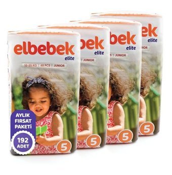 Elbebek Elite 5 Numara Bantlı Bebek Bezi 192'li