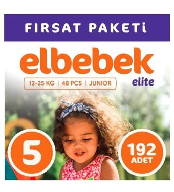 Elbebek Elite 5 Numara Bantlı Bebek Bezi 192'li