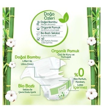 Bebem Natural 3 - 4 Numara Bantlı Bebek Bezi 34'lü