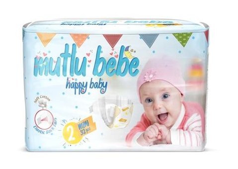Mutlu Bebe 2 Numara Bantlı Bebek Bezi 32'li