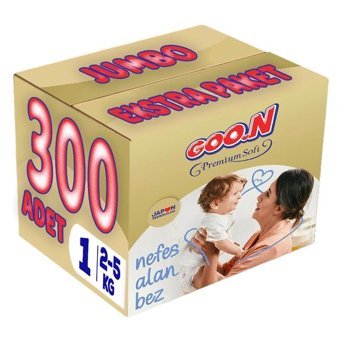 Goon Premium Soft 1 Numara Bantlı Bebek Bezi 300'lü
