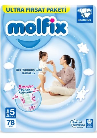 Molfix 5 Numara Bantlı Bebek Bezi 312'li