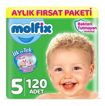 Molfix 5 Numara Bantlı Bebek Bezi 120'li