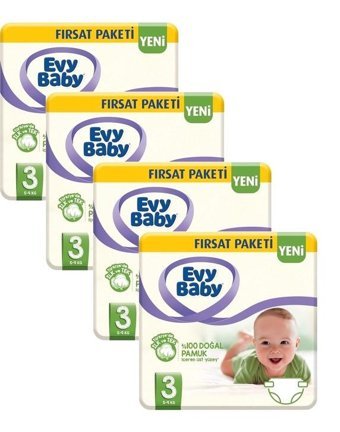 Evy Baby 3 Numara Bantlı Bebek Bezi 248'li