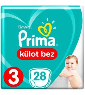 Prima 3 Numara Külot Bebek Bezi 28'li
