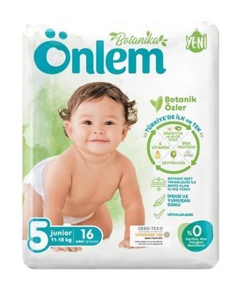 Önlem Botanika 5 Numara Bantlı Bebek Bezi 16'lı