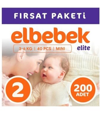 Elbebek Elite 2 Numara Bantlı Bebek Bezi 200'lü