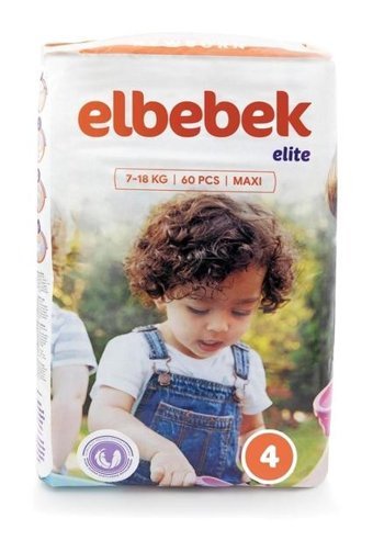 Elbebek Elite 4 Numara Bantlı Bebek Bezi 60'lı
