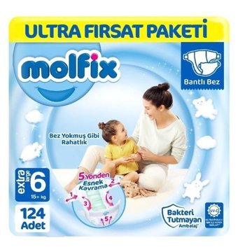 Molfix 1 Numara Bantlı Bebek Bezi 62'li