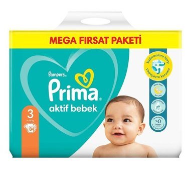 Prima Pampers 3 Numara Bantlı Bebek Bezi 84'lü