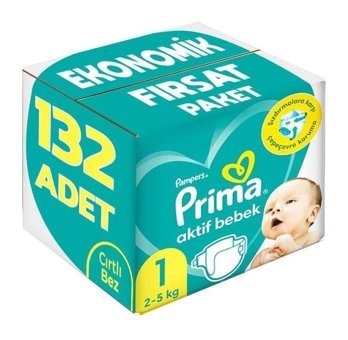 Prima 1 Numara Bantlı Bebek Bezi 132'li