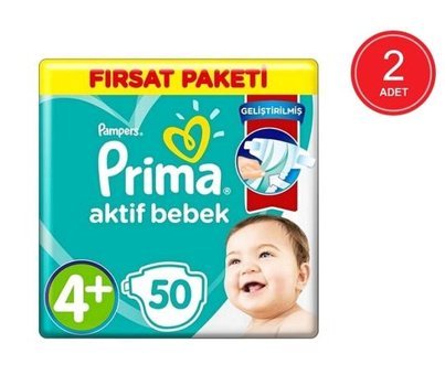 Prima Pampers 4 Numara Bantlı Bebek Bezi 2x50'li