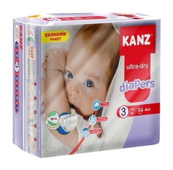 Kanz Diapers 3 Numara Bantlı Bebek Bezi 34'lü