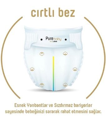 Pure Baby Organic 4 Numara Organik Bantlı Bebek Bezi 104'lü