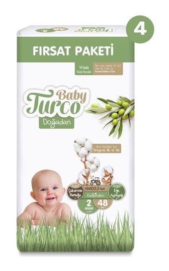 Baby Turco Doğadan 2 Numara Bantlı Bebek Bezi 192'li