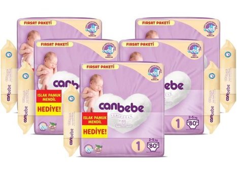 Canbebe 1 Numara Bantlı Bebek Bezi 400'lü