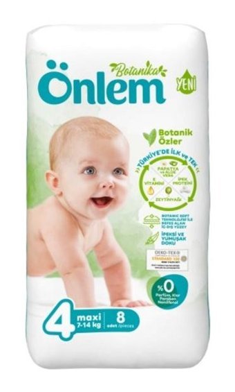 Önlem Botanika 4 Numara Bantlı Bebek Bezi 8'li