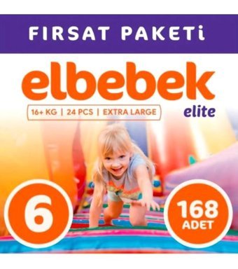 Elbebek Elite 6 Numara Bantlı Bebek Bezi 168'li