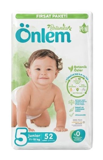 Önlem Botanika 5 Numara Bantlı Bebek Bezi 52'li