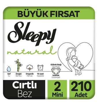 Sleepy Natural 2 Numara Bantlı Bebek Bezi 210'lu