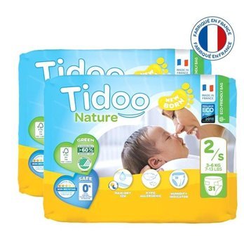 Tidoo Nature 2 Numara Organik Bantlı Bebek Bezi 2x31'li