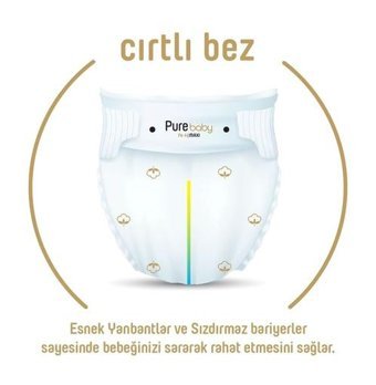 Pure Baby Organik 5 Numara Organik Bantlı Bebek Bezi 6x40'lı