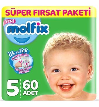 Molfix 5 Numara Bantlı Bebek Bezi 60'lı
