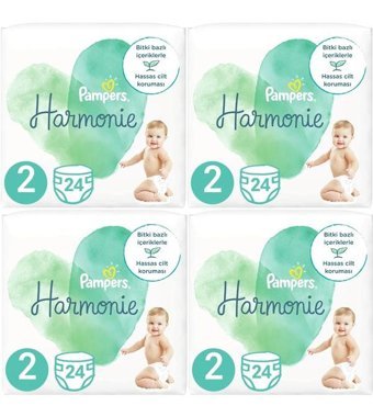 Prima Pampers Harmonie 2 Numara Bantlı Bebek Bezi 4x24'lü