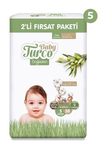 Baby Turco Doğadan 5 Numara Bantlı Bebek Bezi 290'lı