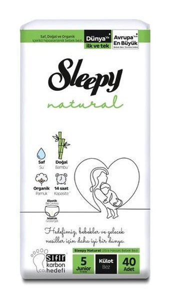 Sleepy Natural 5 Numara Külot Bebek Bezi 40'lı