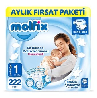 Molfix 1 Numara Bantlı Bebek Bezi 222'li