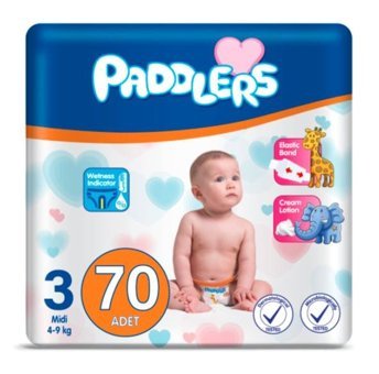 Paddlers 3 Numara Bantlı Bebek Bezi 70'li