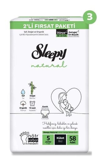 Sleepy Natural 5 Numara Külot Bebek Bezi 174'lü