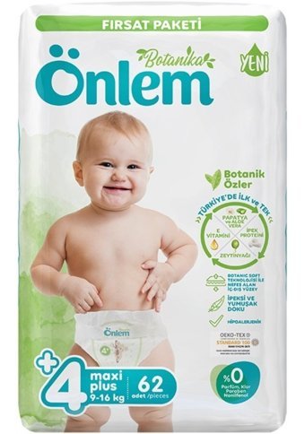 Önlem Botanika 4+ Numara Bantlı Bebek Bezi 5x62'li
