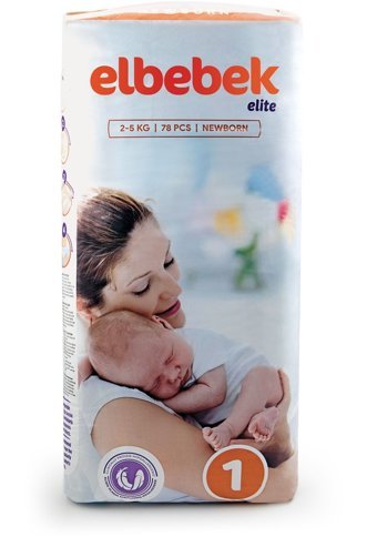 Elbebek Elite 1 Numara Bantlı Bebek Bezi 78'li