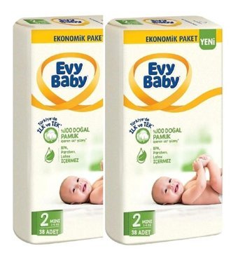Evy Baby 2 Numara Bantlı Bebek Bezi 76'lı