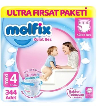 Molfix 4 Numara Külot Bebek Bezi 4x86'lı