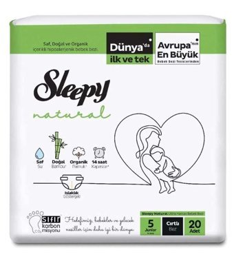 Sleepy Natural 5 Numara Bantlı Bebek Bezi 20'li
