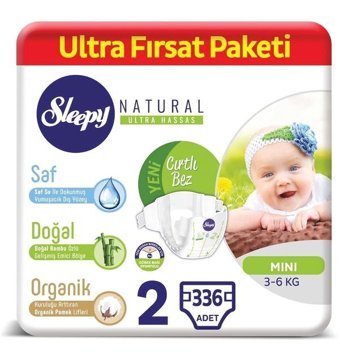 Sleepy Natural 2 Numara Bantlı Bebek Bezi 336'lı