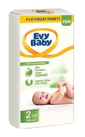 Evy Baby 2 Numara Bantlı Bebek Bezi 152'li