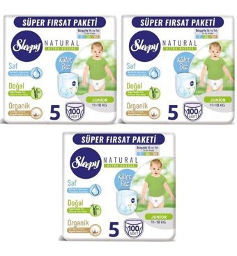 Sleepy Natural 5 Numara Külot Bebek Bezi 3x100'lü