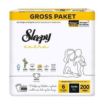 Sleepy 6 Numara Bantlı Bebek Bezi 200'lü