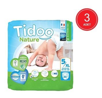 Tidoo Nature 5 Numara Organik Bantlı Bebek Bezi 3x22'li