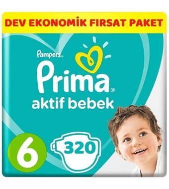 Prima 6 Numara Bantlı Bebek Bezi 320'li