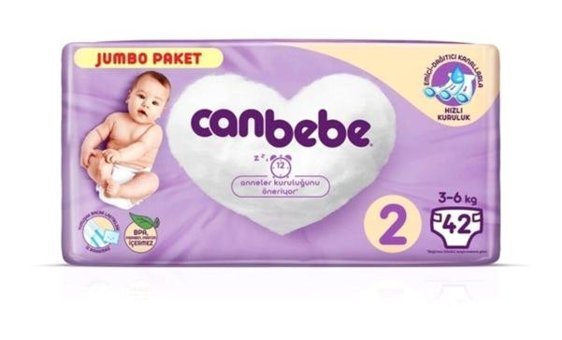 Canbebe 2 Numara Bantlı Bebek Bezi 42'li