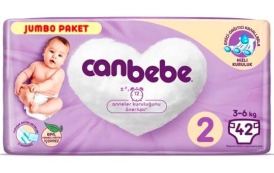Canbebe 2 Numara Bantlı Bebek Bezi 42'li