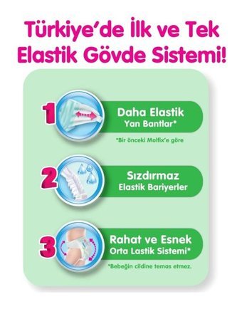 Molfix 4 Numara Bantlı Bebek Bezi 104'lü