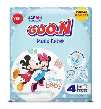 Goon Mutlu Bebek 4 Numara Bantlı Bebek Bezi 100'lü
